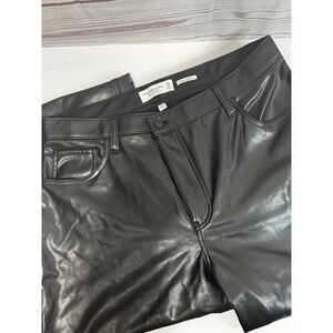 Abercrombie Pants Women 14/32  Vegan‎ Leather Ankle Straight Ultra High Rise